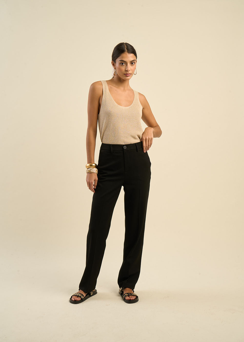 PEVA High-waisted suit pants - 1 - Sud Express - Sud Express
