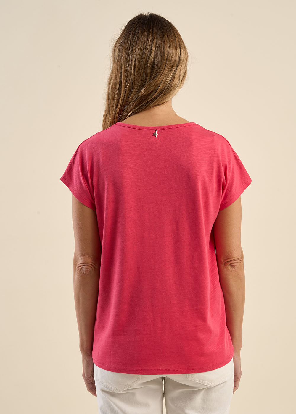 TERA T-shirt with Tunisian collar and dropped shoulders - 3 - Sud Express - Sud Express