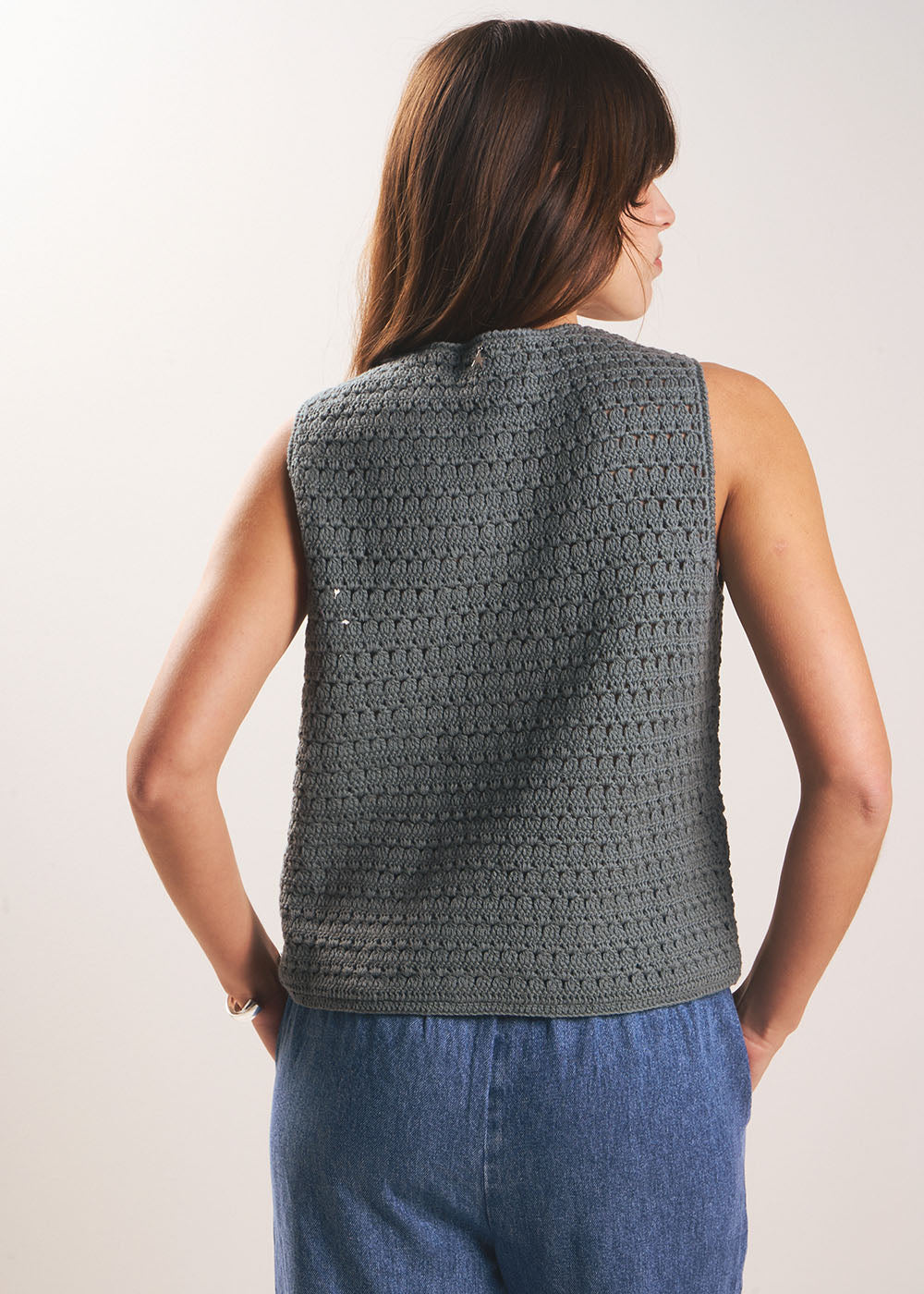 GALYA Cotton sleeveless waistcoat - 3 - Sud Express - Sud Express