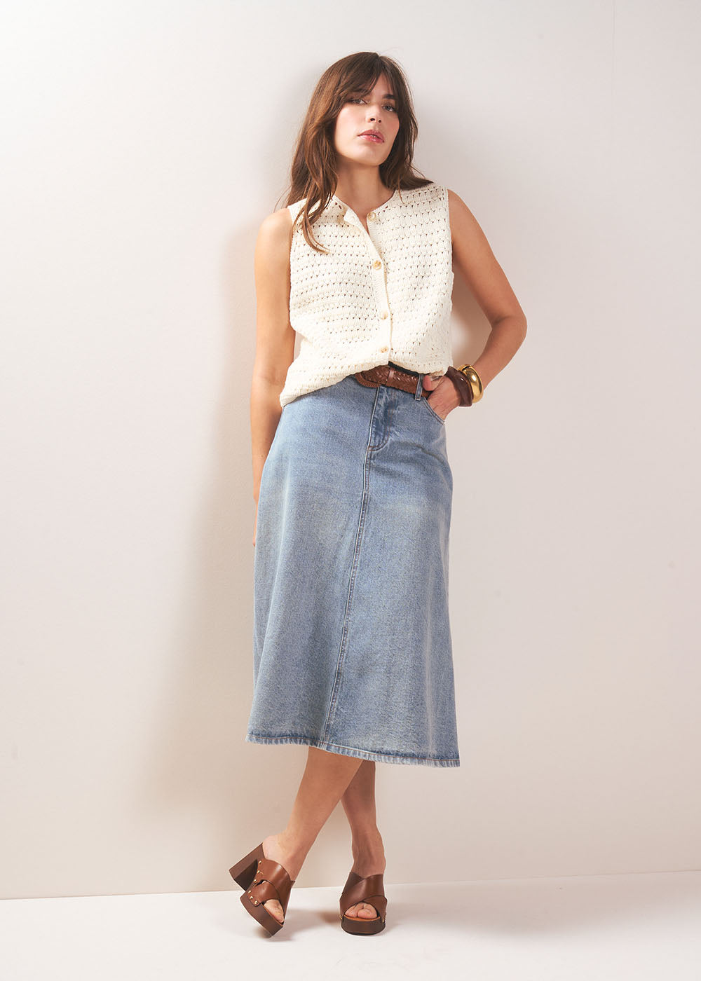 GALYA Cotton sleeveless waistcoat - 4 - Sud Express - Sud Express