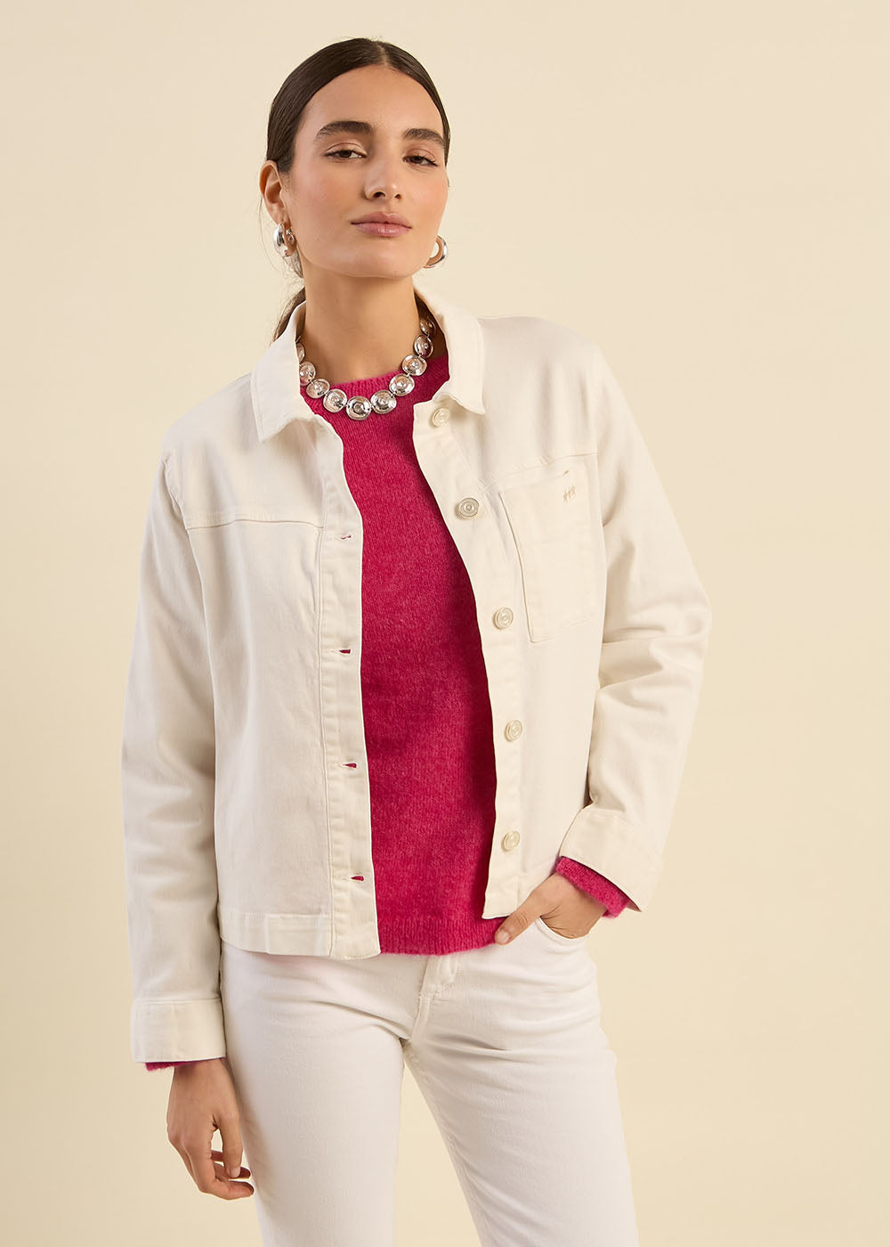 VIOLINE Shirt collar jacket - 2 - Sud Express - Sud Express