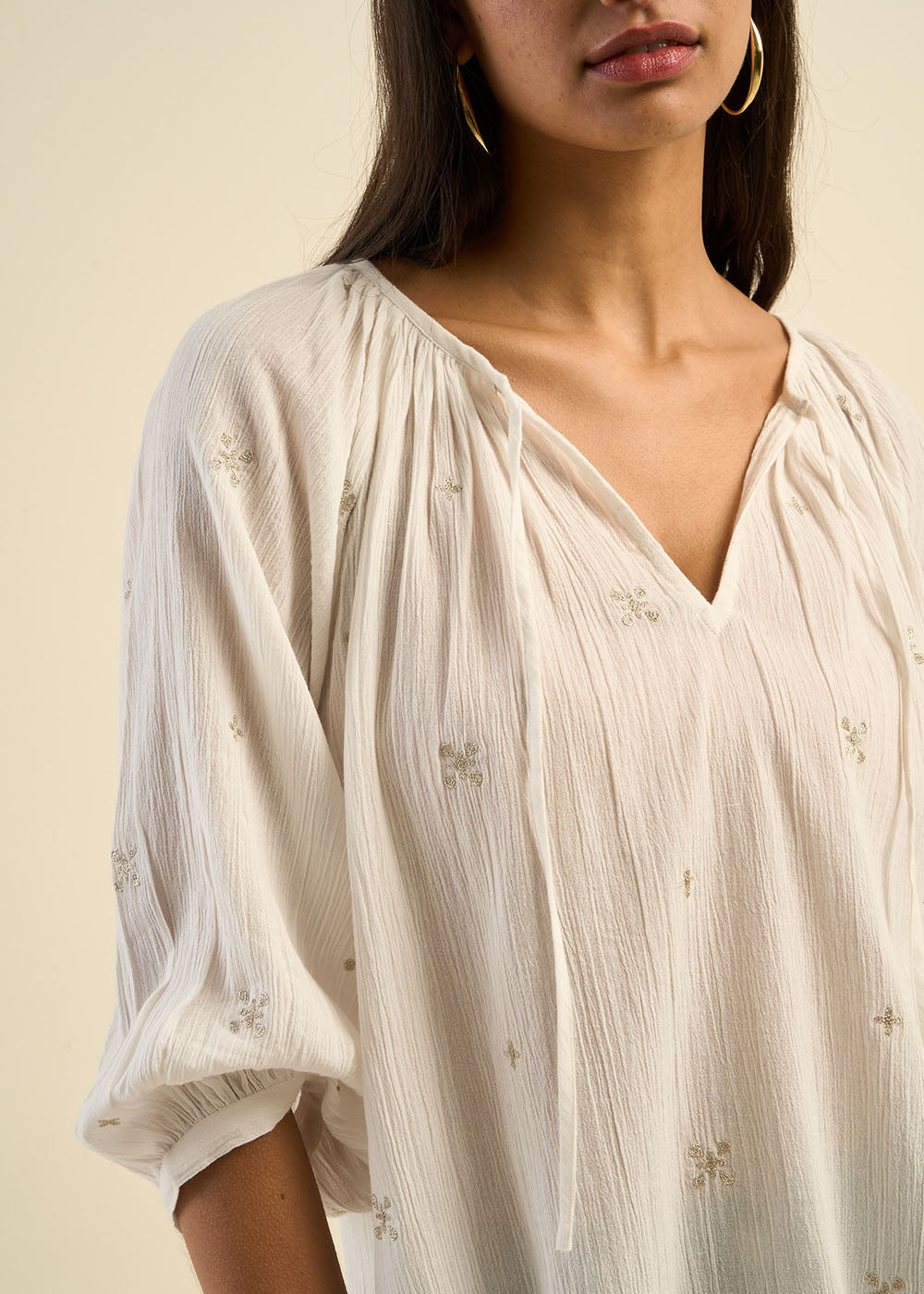 TAOMA Lurex embroidery blouse - 2 - Sud Express - Sud Express