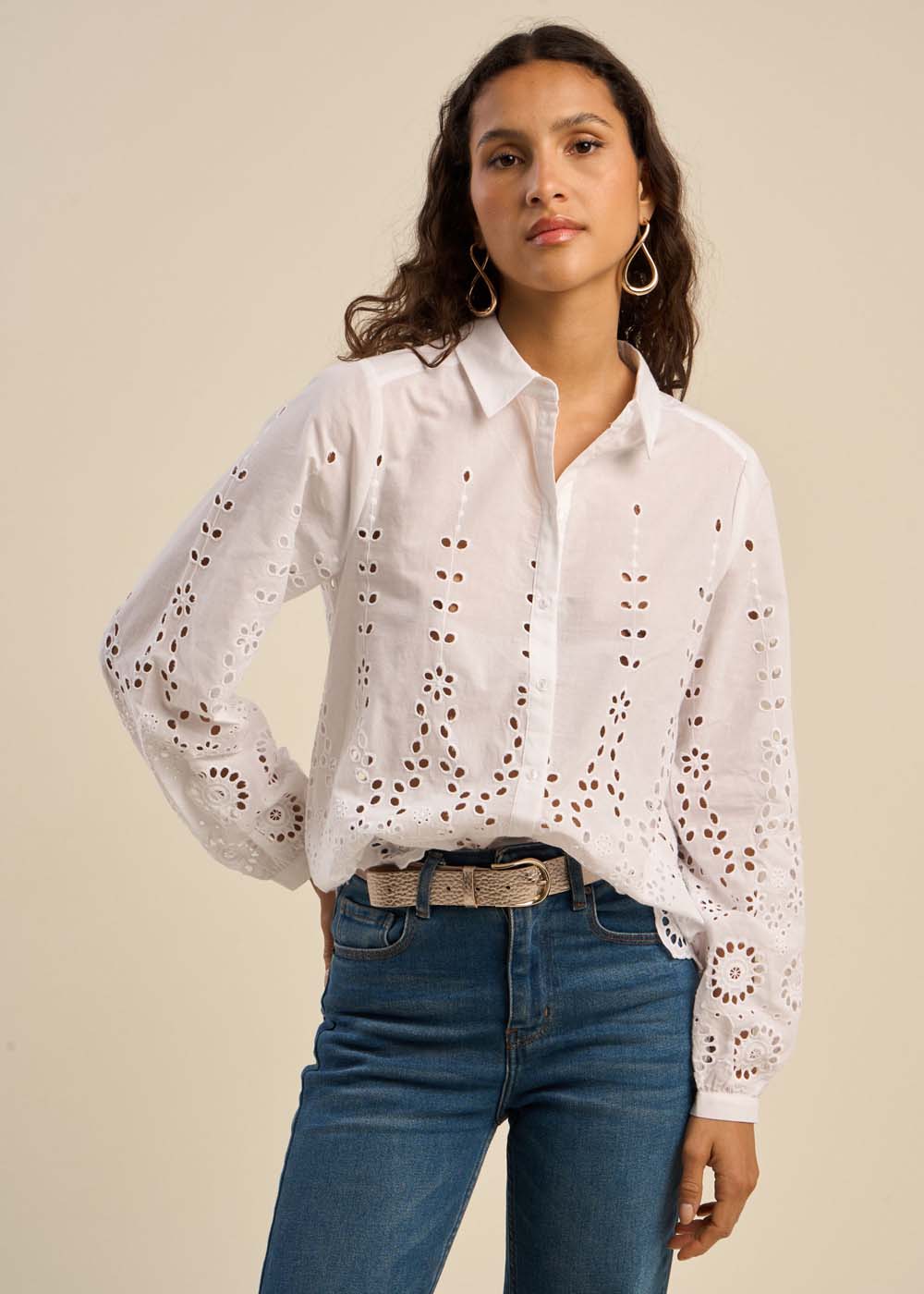 COBALY Shirt with english embroidery - 2 - Sud Express - Sud Express