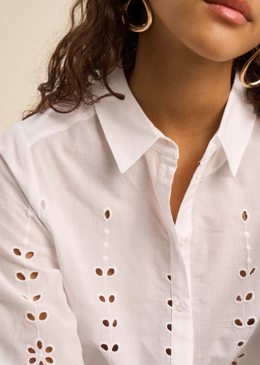 Shirt with english embroidery - Sud Express - 5 - Sud Express