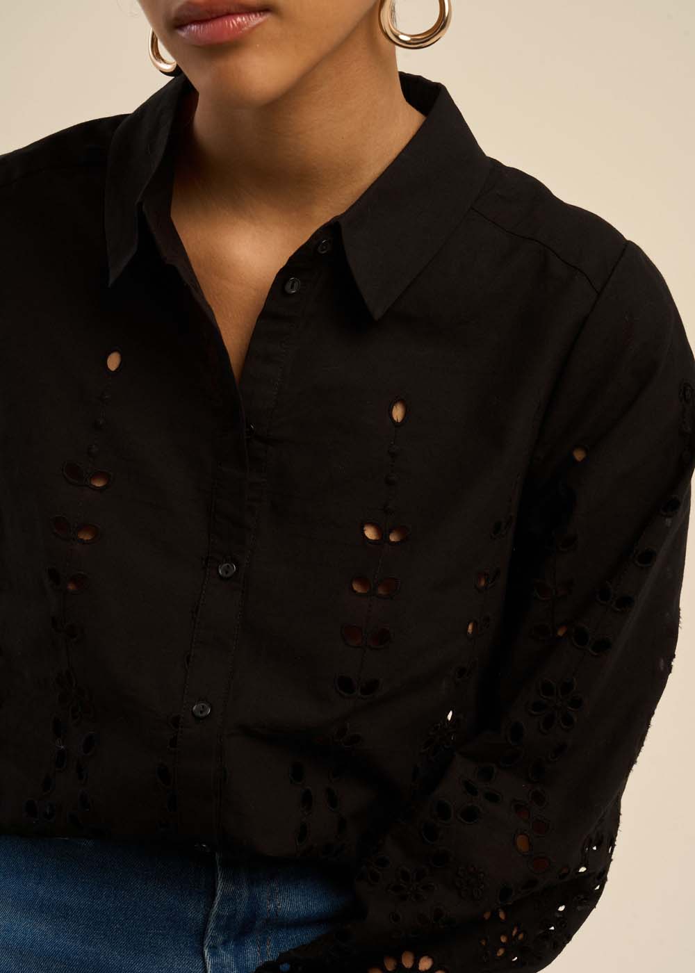 Shirt with english embroidery - Sud Express - 2 - Sud Express