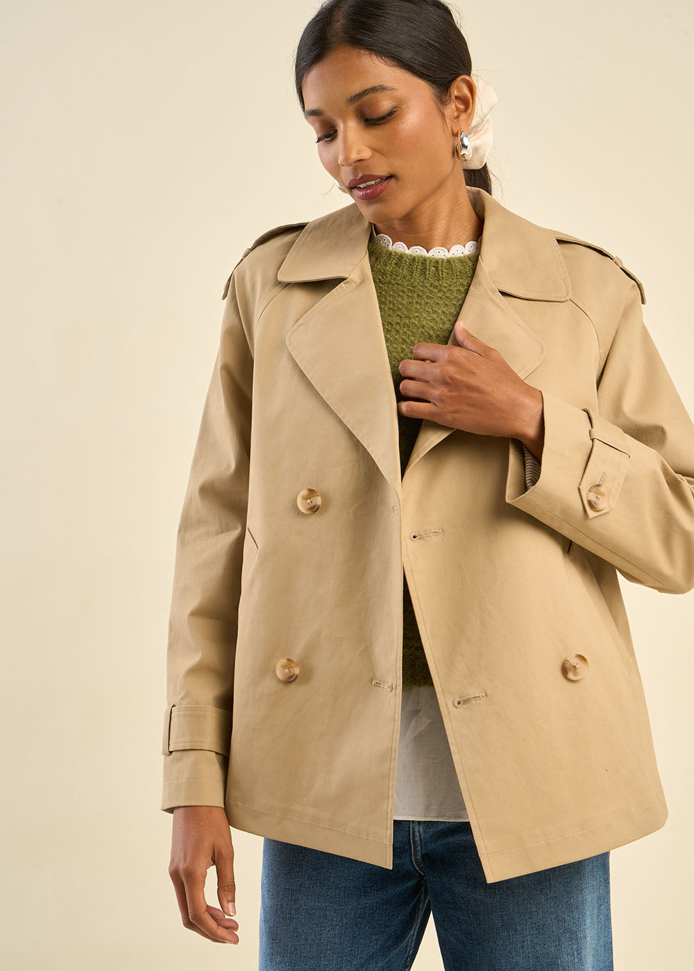VANELO Short double-breasted trench coat - 1 - Sud Express - Sud Express
