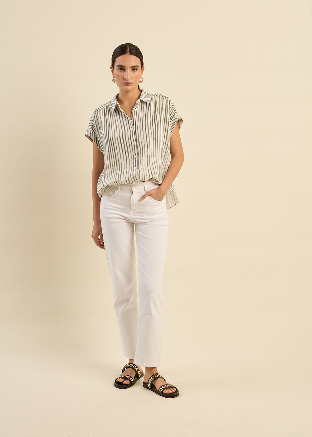 DEBBY Five-pocket high-waisted jeans - 1 - Sud Express - Sud Express