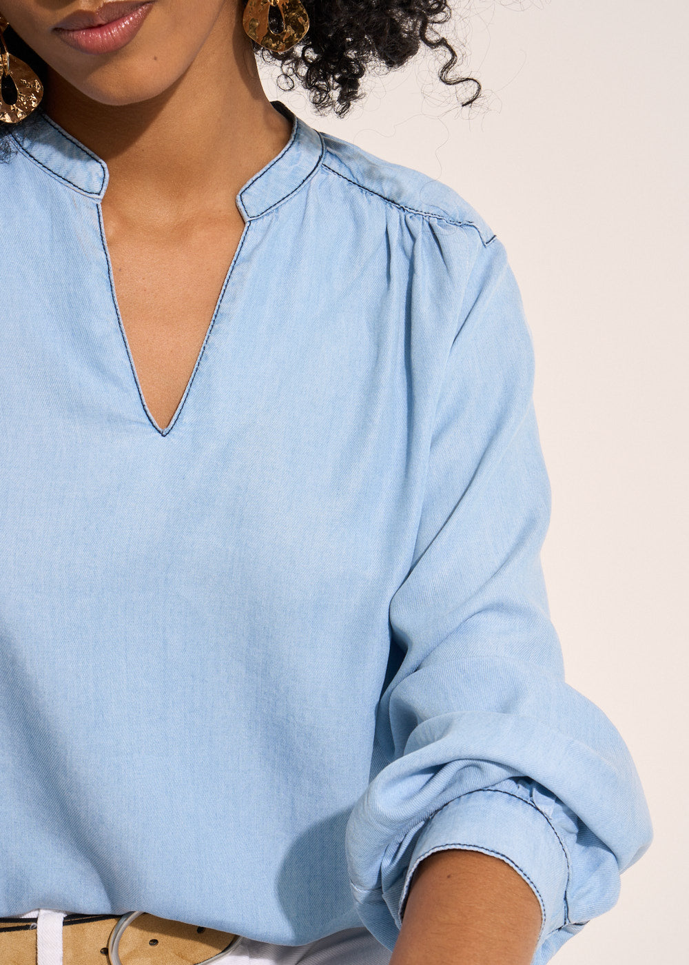 Denim blouse - Sud Express - 2 - Sud Express