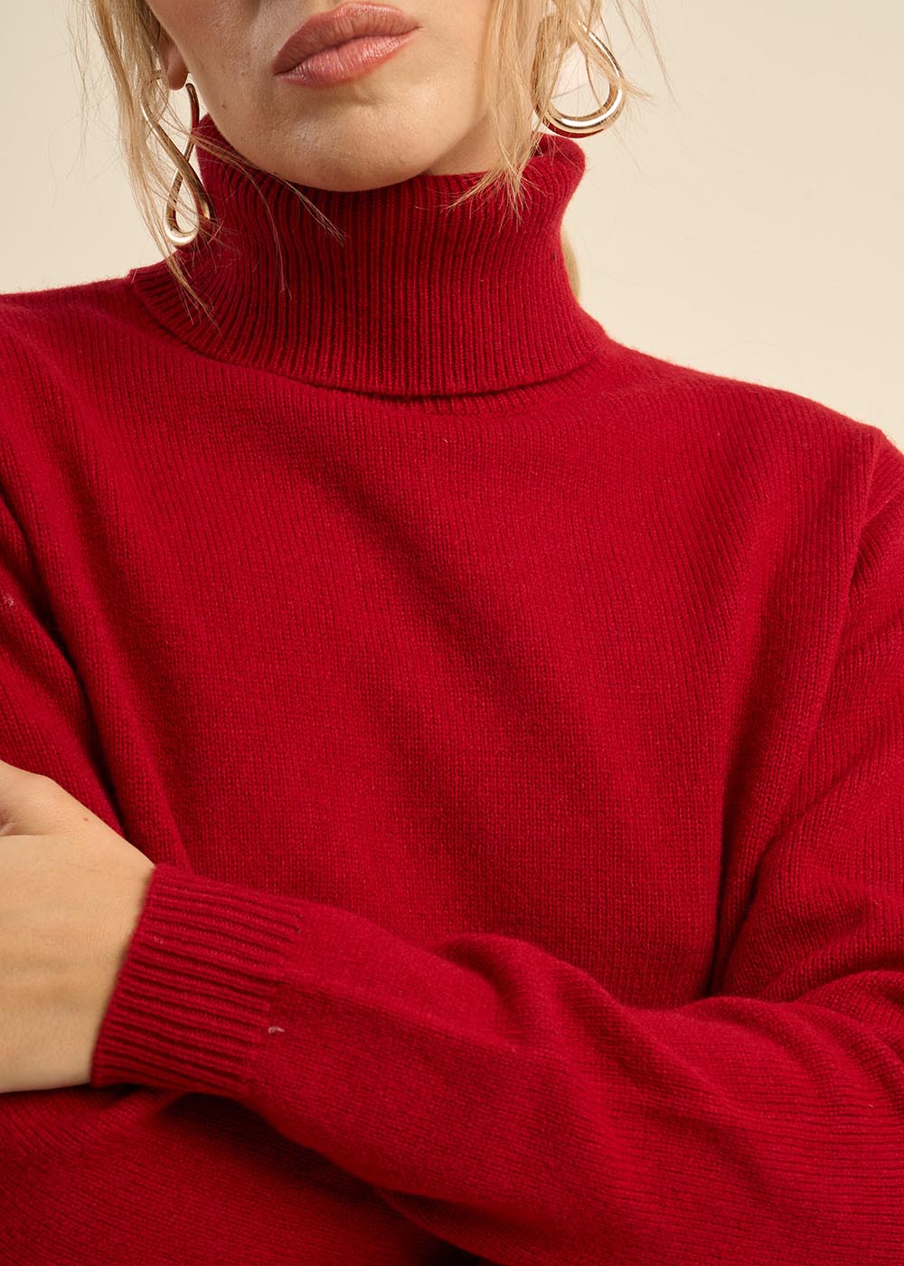 RONY Ribbed knit dress with a turtleneck - 2 - Sud Express - Sud Express