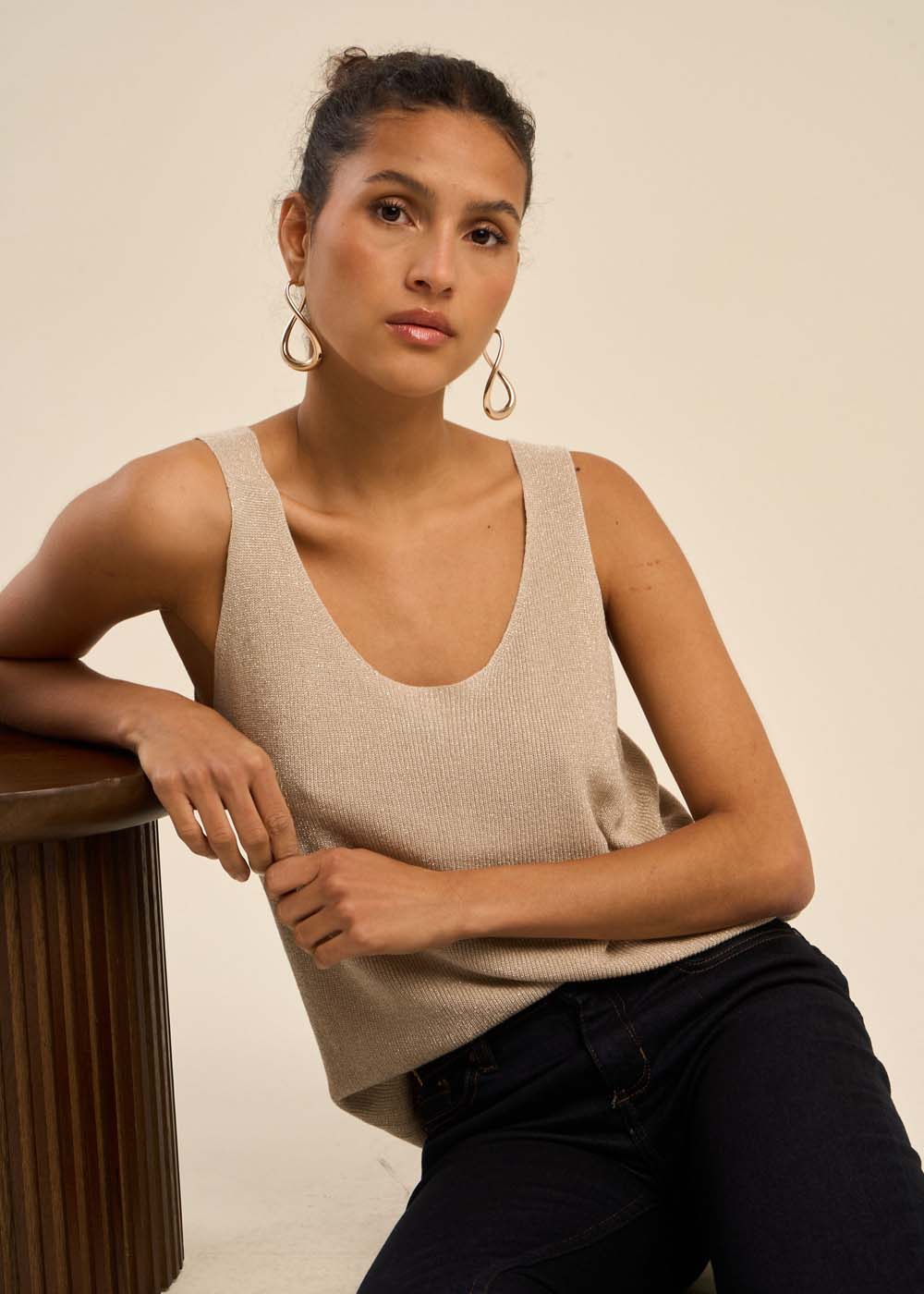 DIBBA Sparkling knit tank top - 1 - Sud Express - Sud Express