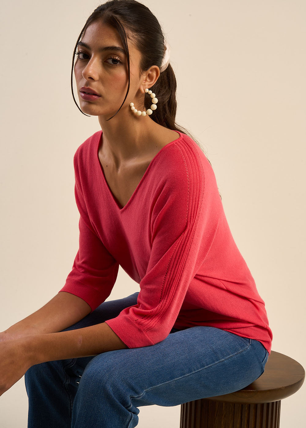 Oversized jumper with bat sleeves  - Sud Express - 5 - Sud Express