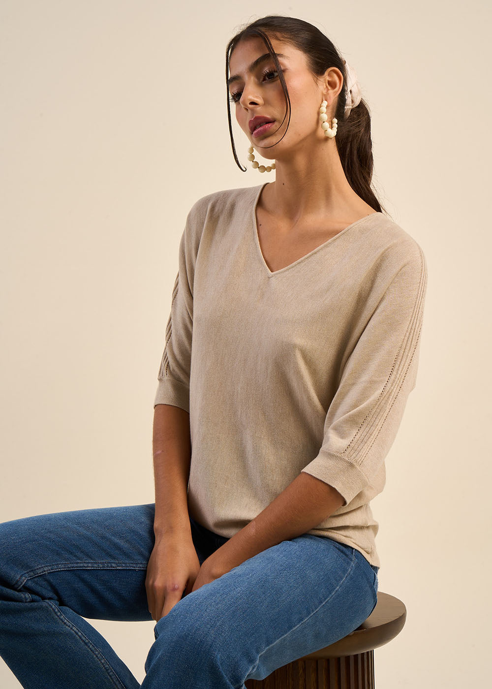 MARILOUIS Oversized jumper with bat sleeves  - 1 - Sud Express - Sud Express