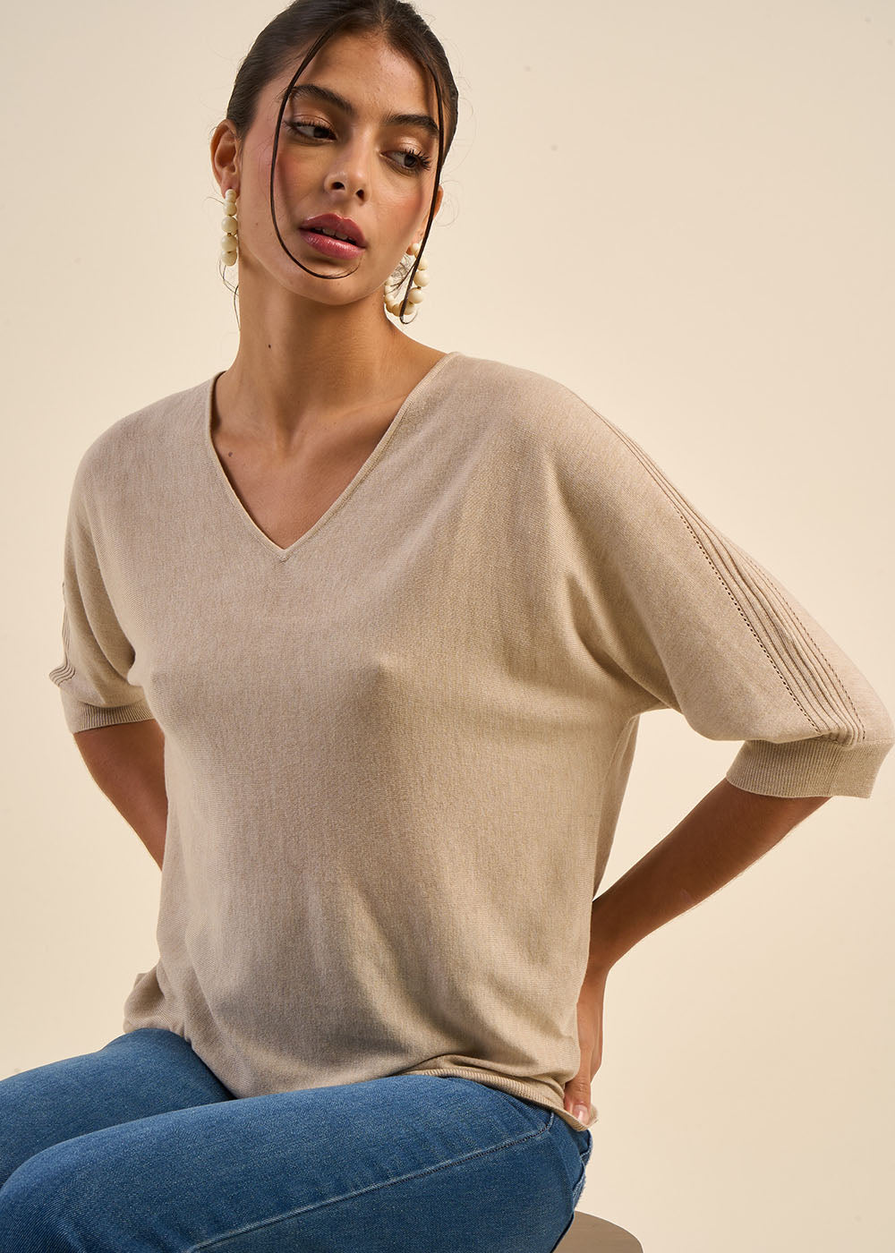 MARILOUIS Oversized jumper with bat sleeves  - 2 - Sud Express - Sud Express