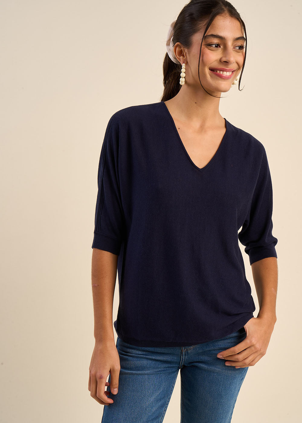 MARILOUIS Oversized jumper with bat sleeves  - 1 - Sud Express - Sud Express