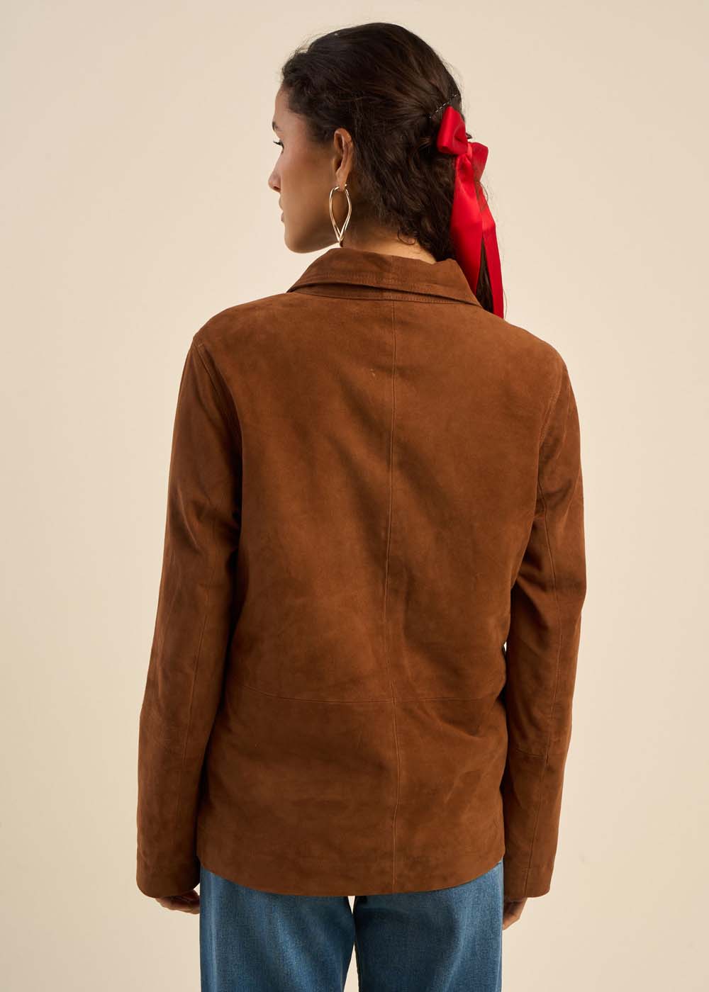 VALYA Suede high collar jacket  - 3 - Sud Express - Sud Express