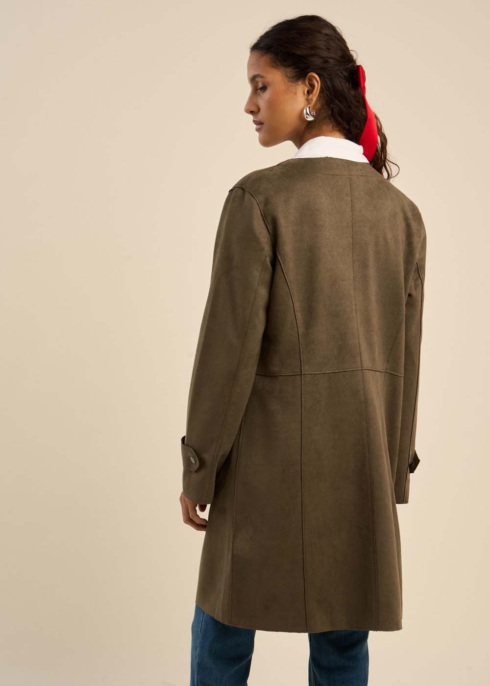 VALBANE  Long jacket in faux suede - 3 - Sud Express - Sud Express