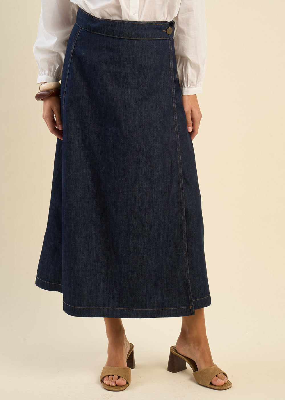 JOLANI Adjustable denim wrap skirt - 2 - Sud Express - Sud Express