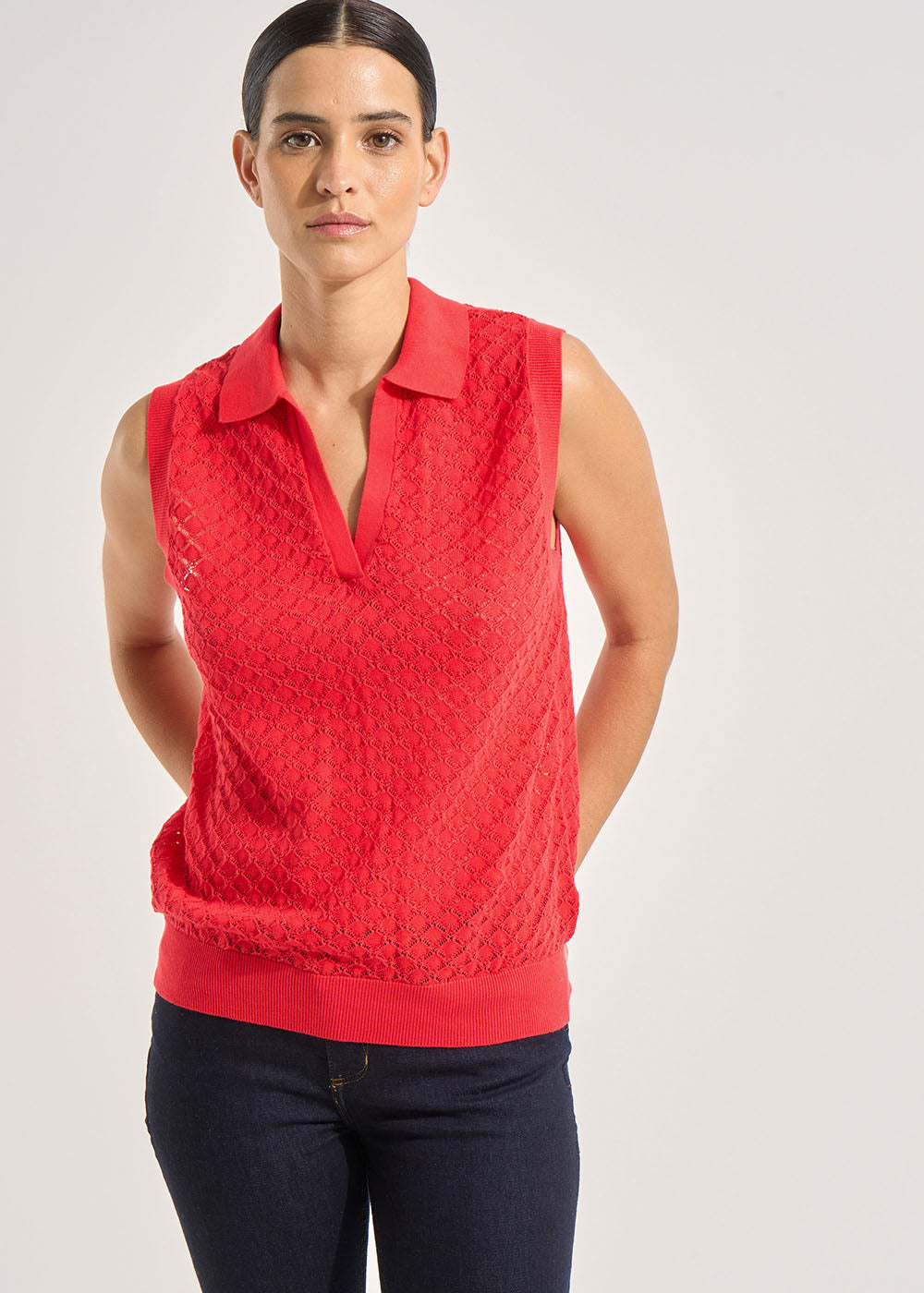 MERRY Sleeveless cotton polo - 1 - Sud Express - Sud Express