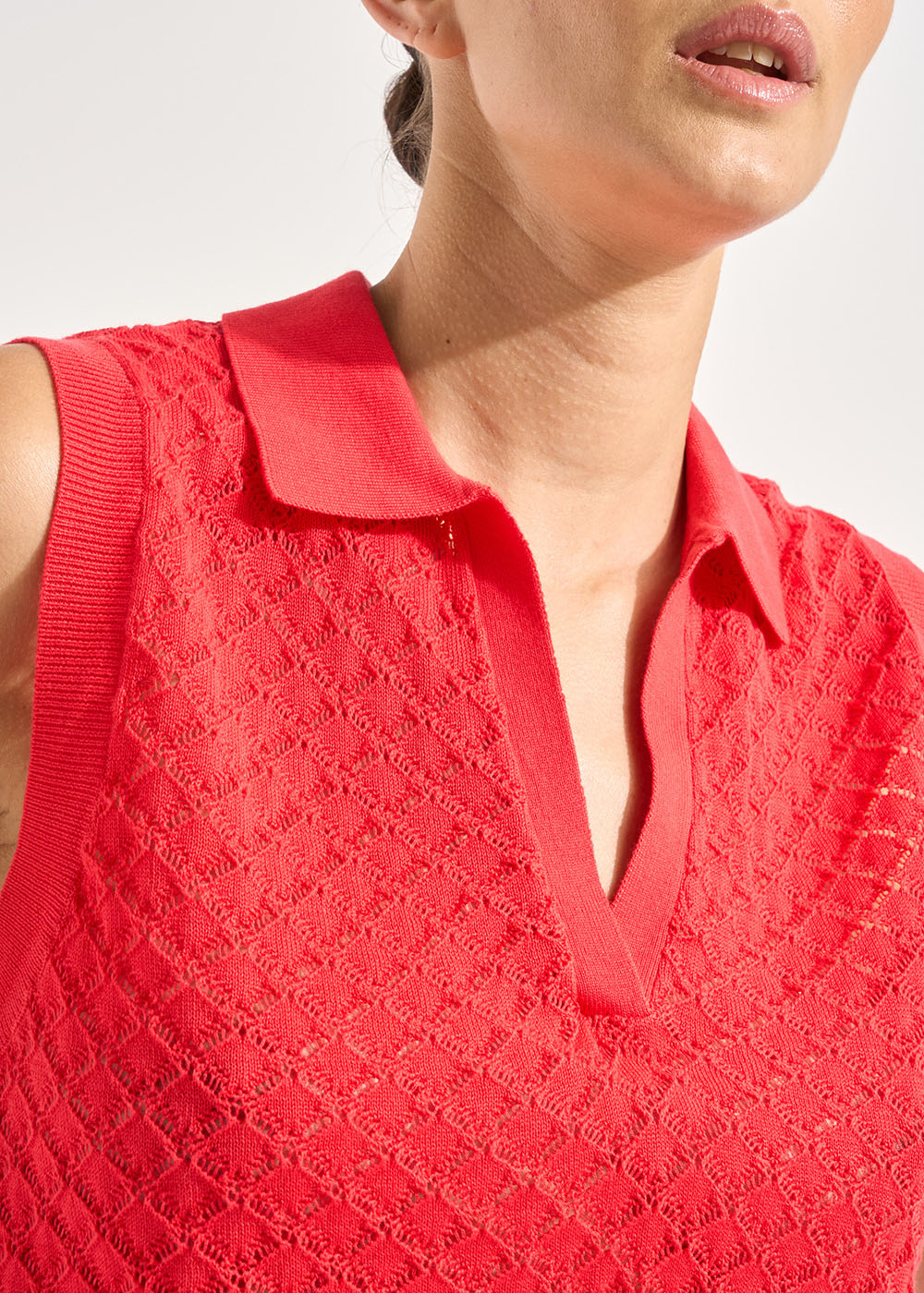 MERRY Sleeveless cotton polo - 2 - Sud Express - Sud Express