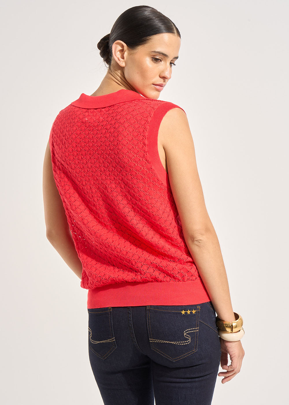 MERRY Sleeveless cotton polo - 3 - Sud Express - Sud Express