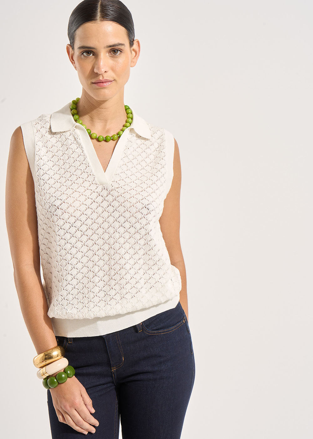 MERRY Sleeveless cotton polo - 1 - Sud Express - Sud Express