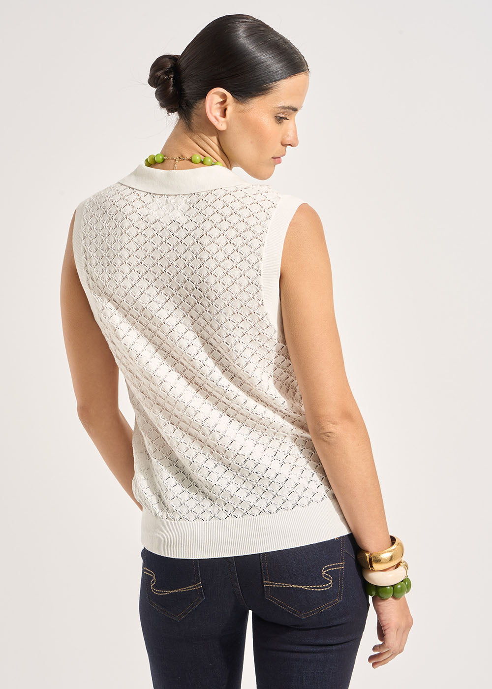 Sleeveless cotton polo - Sud Express - 3 - Sud Express