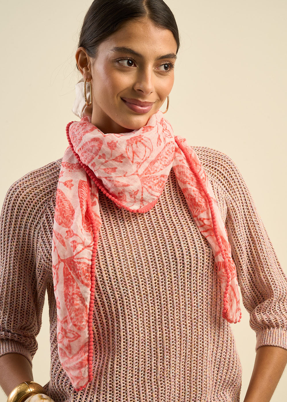 ELFIA Floral patterned scarf - 1 - Sud Express - Sud Express