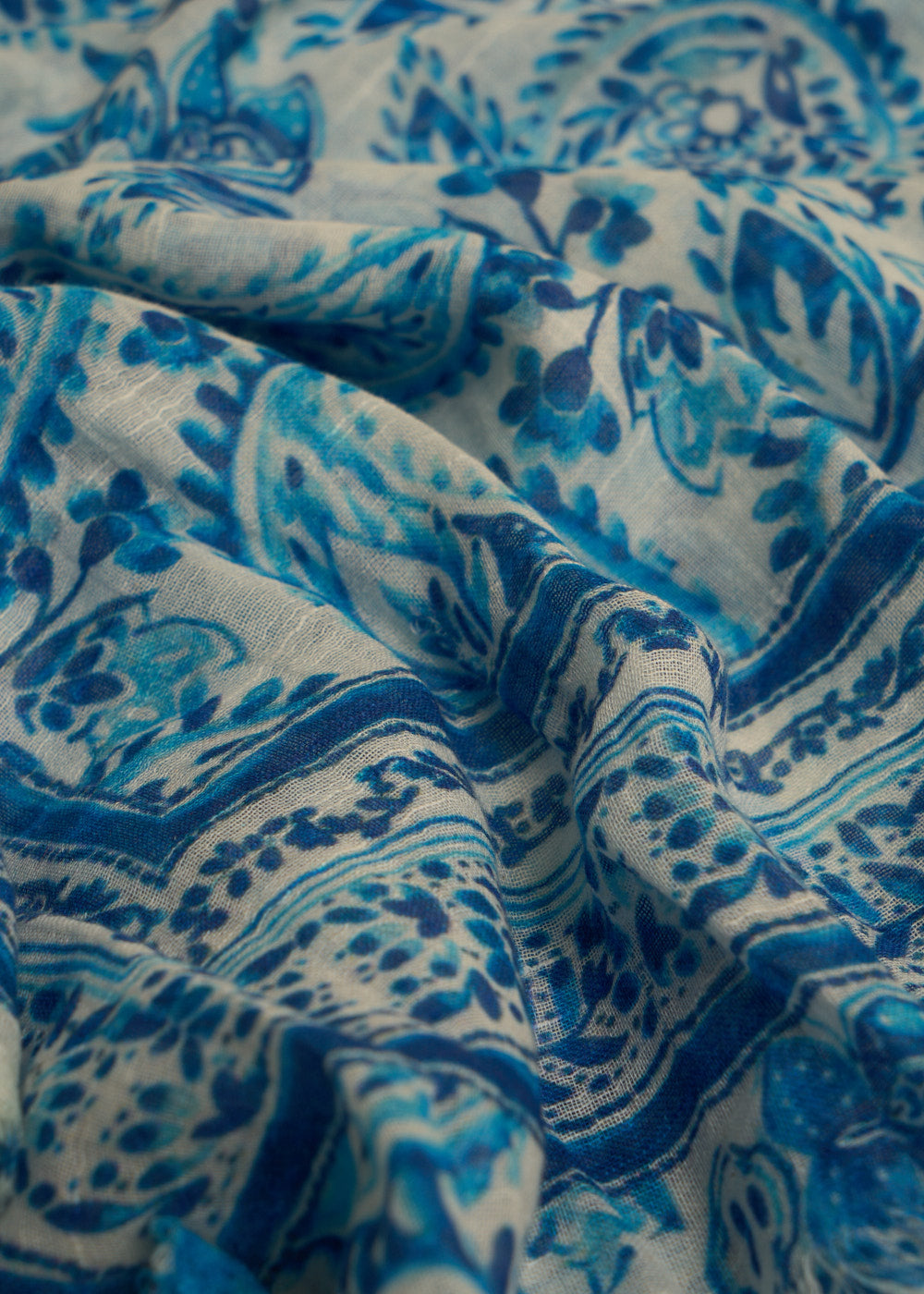 ENIOLA Blue print cotton scarf - 4 - Sud Express - Sud Express