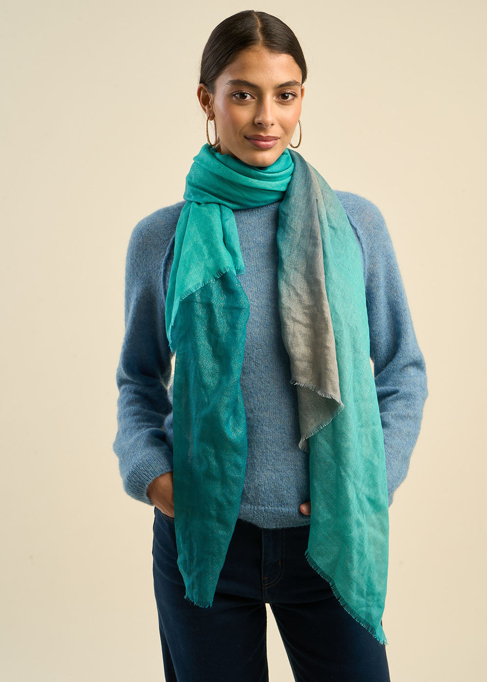 Gradient scarf with glitter - Sud Express - 1 - Sud Express