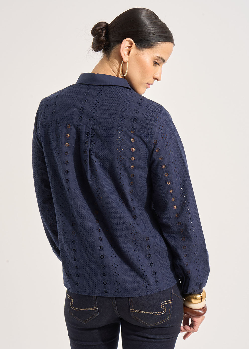 CELINE Cotton shirt with english embroidery - 3 - Sud Express - Sud Express