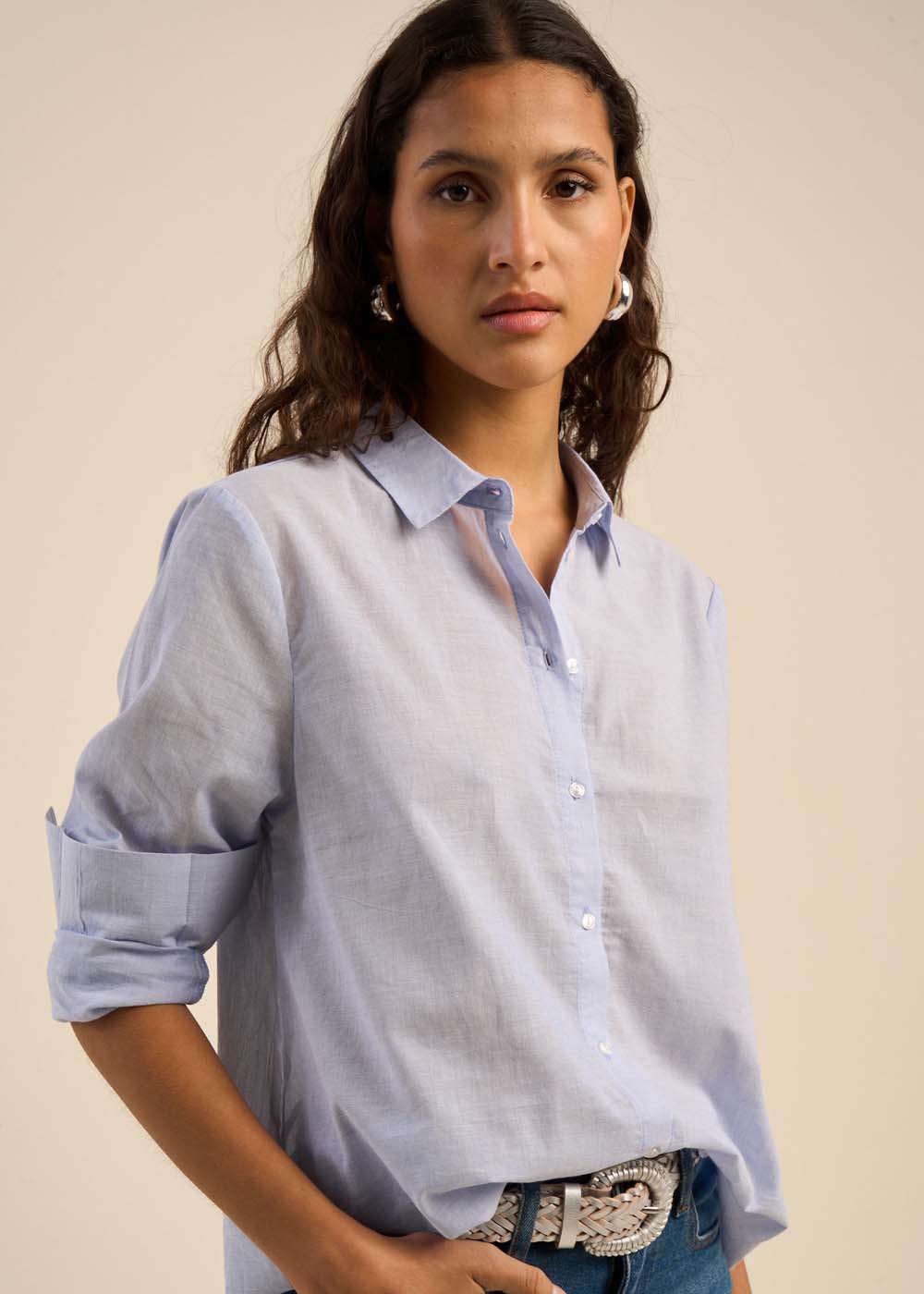 CORMALYNA Fluid shirt with classic collar - 1 - Sud Express - Sud Express