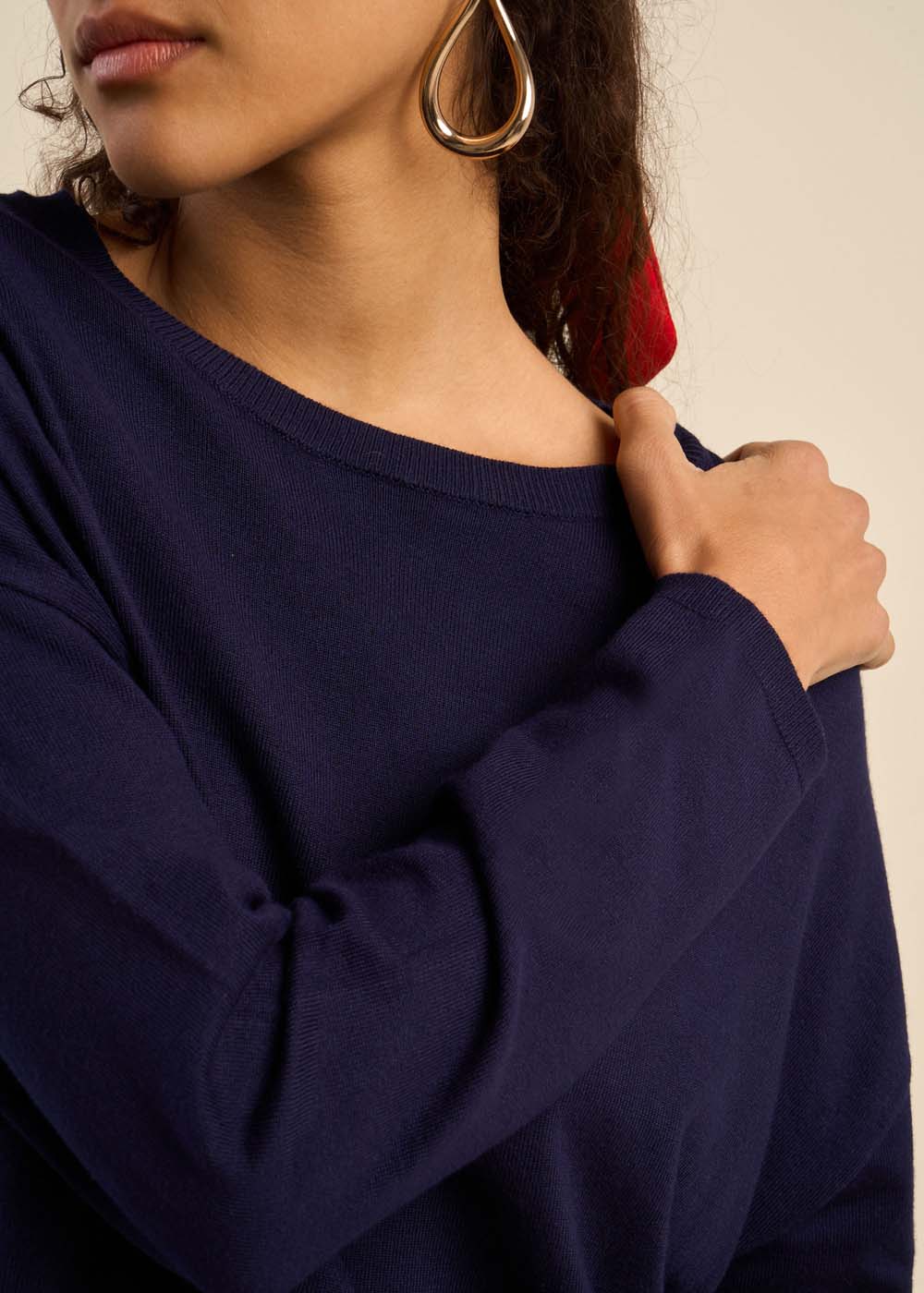 MONANOU Solid Boat-Neck Sweater - 4 - Sud Express - Sud Express