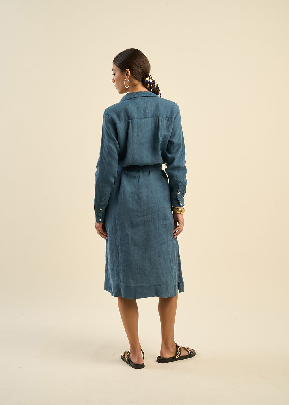 RASTELA Belted shirt dress with adjustable sleeves - 3 - Sud Express - Sud Express