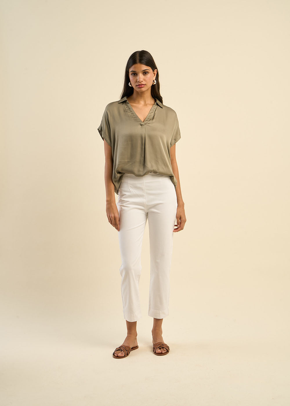 PESILY 7/8th trousers with darts - 1 - Sud Express - Sud Express