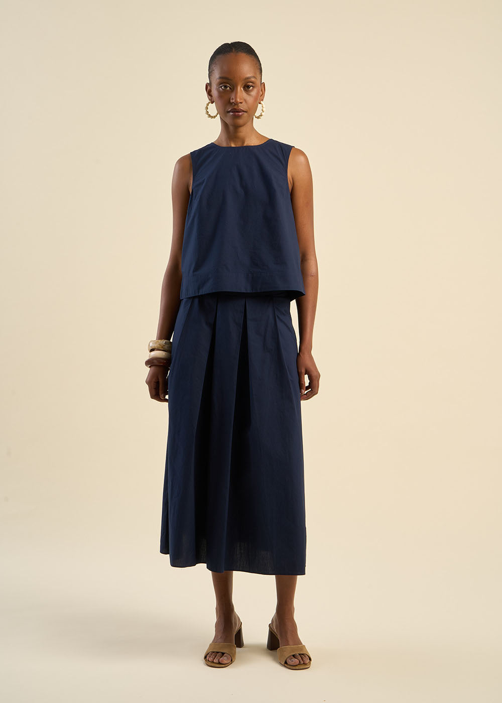 Cotton poplin skirt - Sud Express - 4 - Sud Express