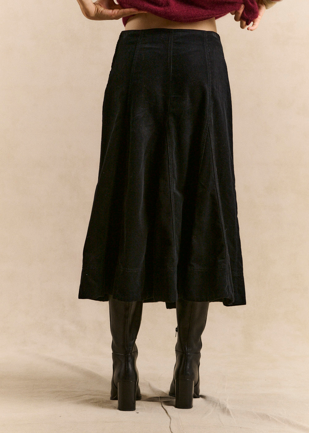 High-waisted flared skirt in corduroy - Sud Express - 3 - Sud Express