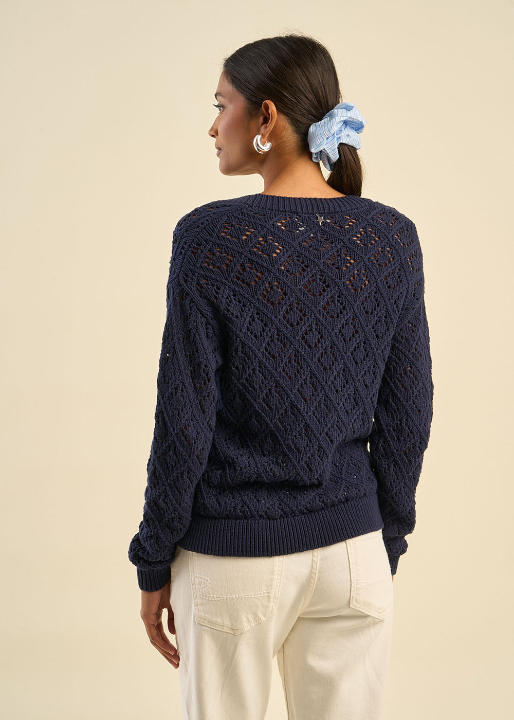 MILENE Openwork V-Neck Sweater - 3 - Sud Express - Sud Express