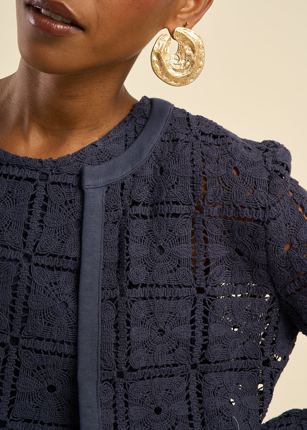 GRENDELA Long-sleeved openwork lace jacket - 2 - Sud Express - Sud Express