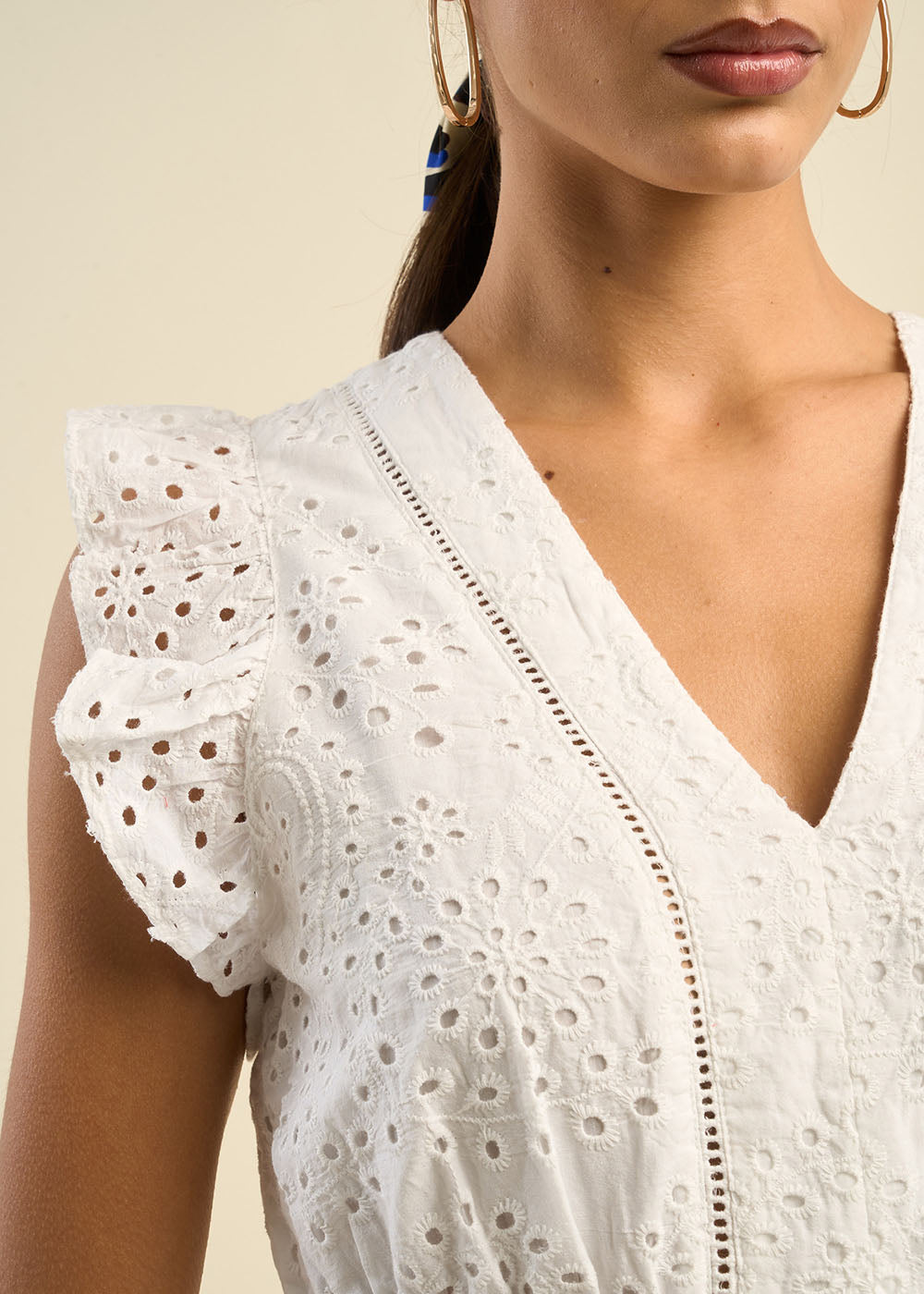 Embroidered long dress WHITE RIVAKA Sud Express Embroidered long dress WHITE RIVAKA Sud Express