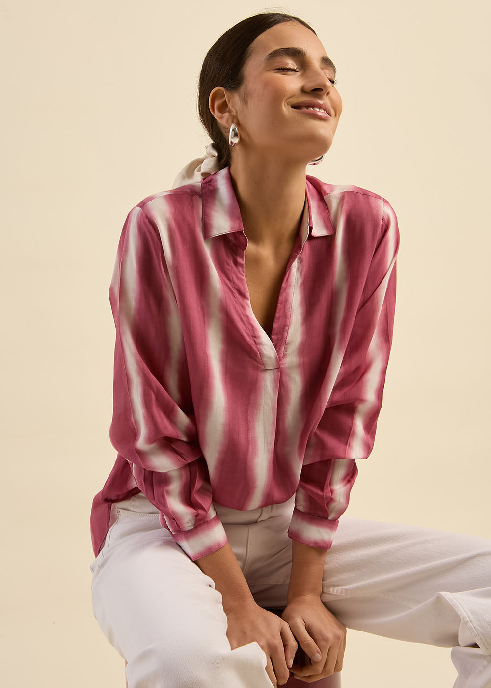 Fluid top with tie and dye stripes - Sud Express - 4 - Sud Express