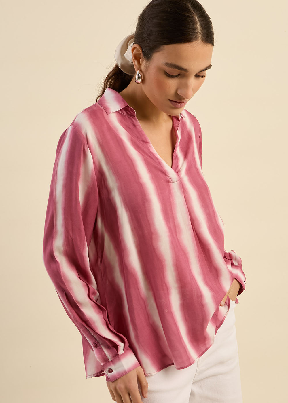 Fluid top with tie and dye stripes - Sud Express - 5 - Sud Express