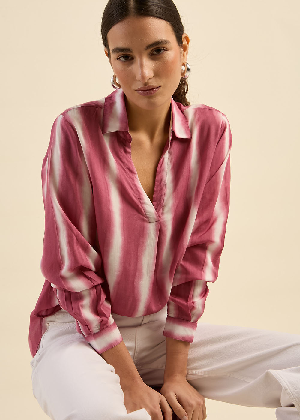 Fluid top with tie and dye stripes - Sud Express - 6 - Sud Express