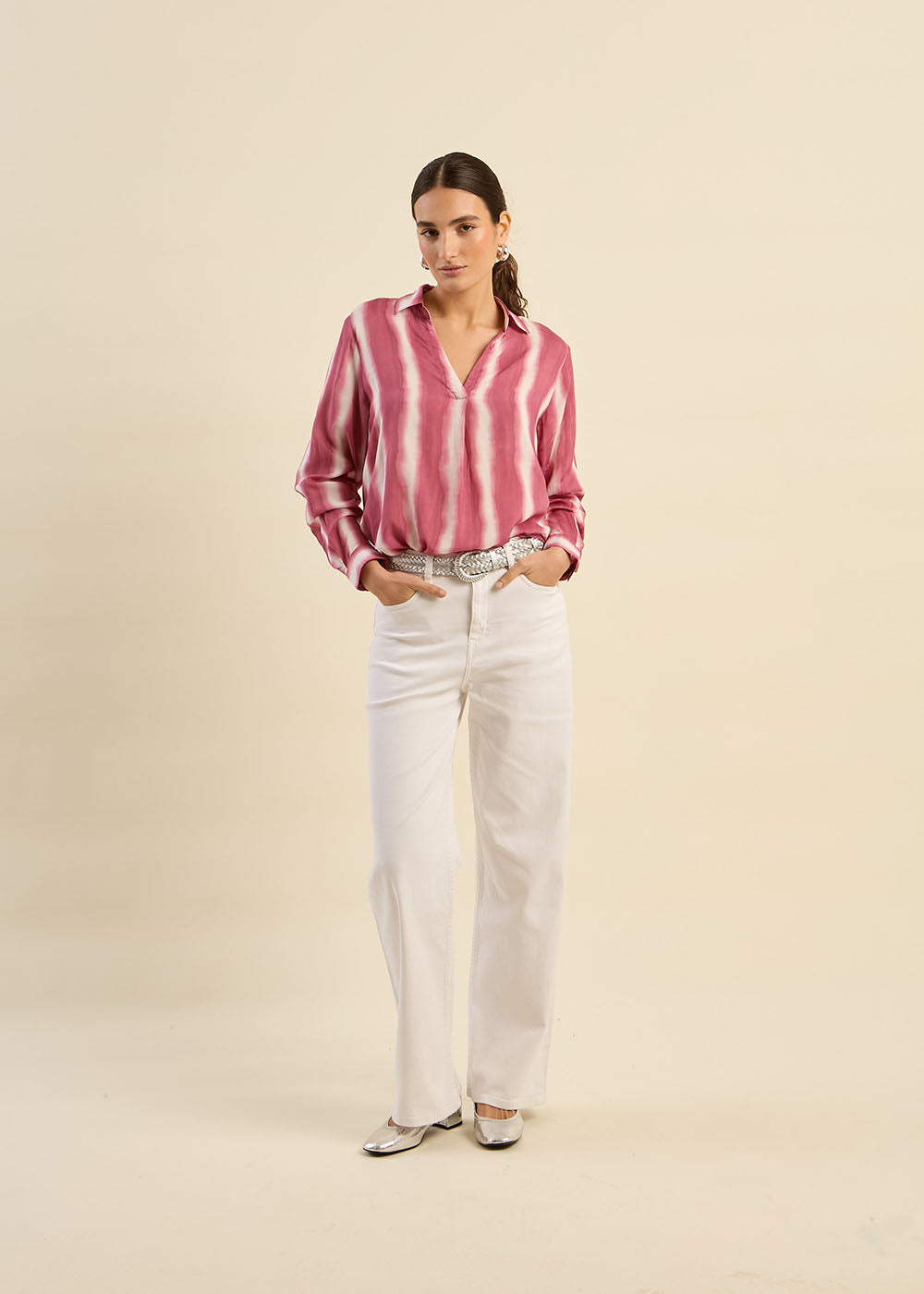 Fluid top with tie and dye stripes - Sud Express - 7 - Sud Express