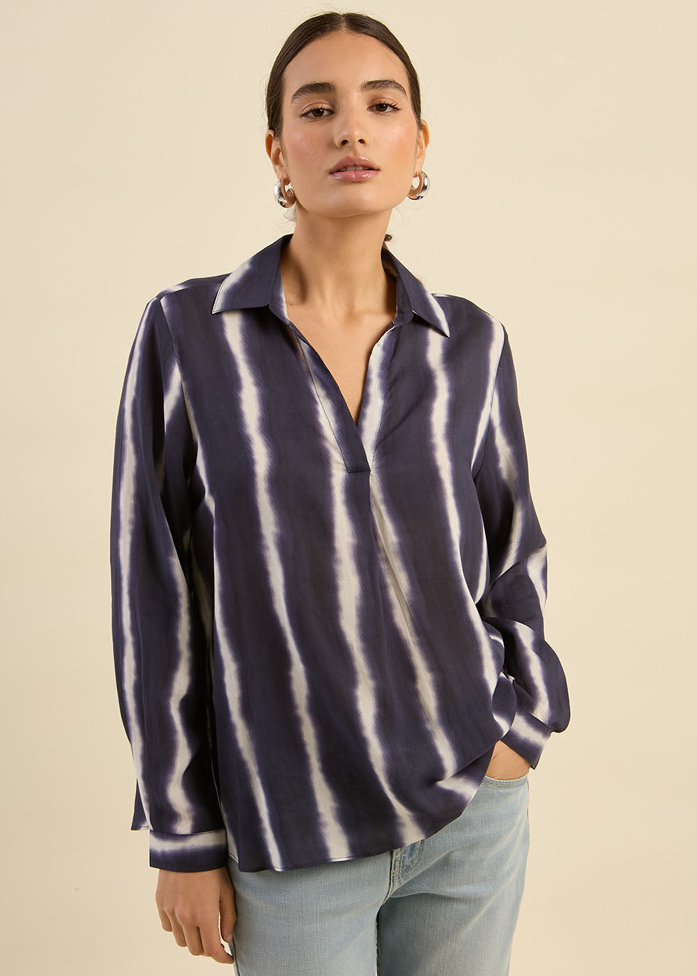 Fluid top with tie and dye stripes - Sud Express - 5 - Sud Express