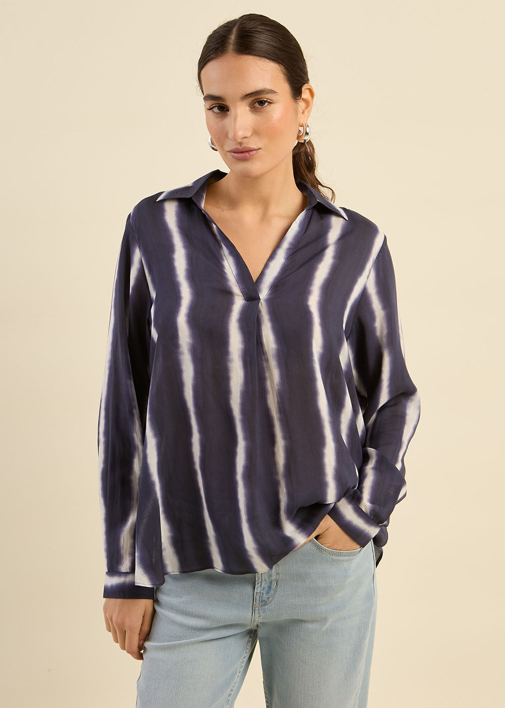 Fluid top with tie and dye stripes - Sud Express - 7 - Sud Express