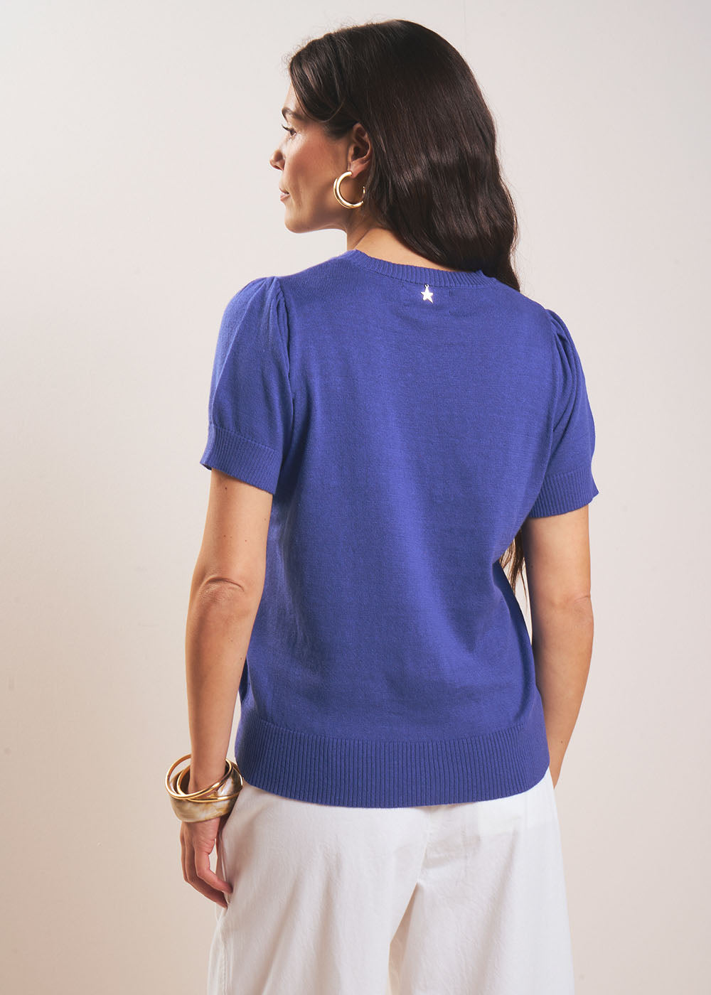 MANYA Short-sleeve sweater with pleated shoulders - 3 - Sud Express - Sud Express