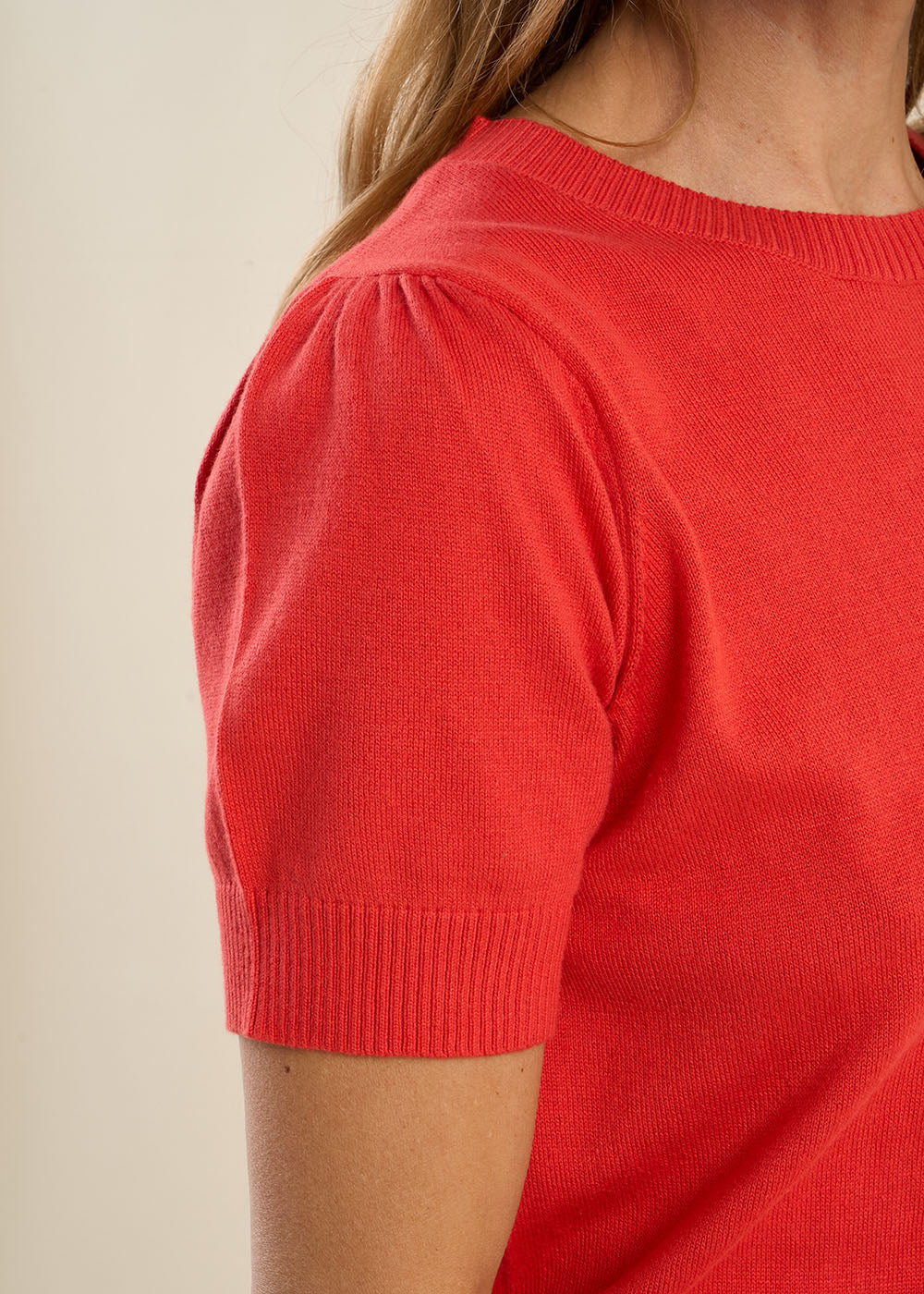 MANYA Short-sleeve sweater with pleated shoulders - 4 - Sud Express - Sud Express