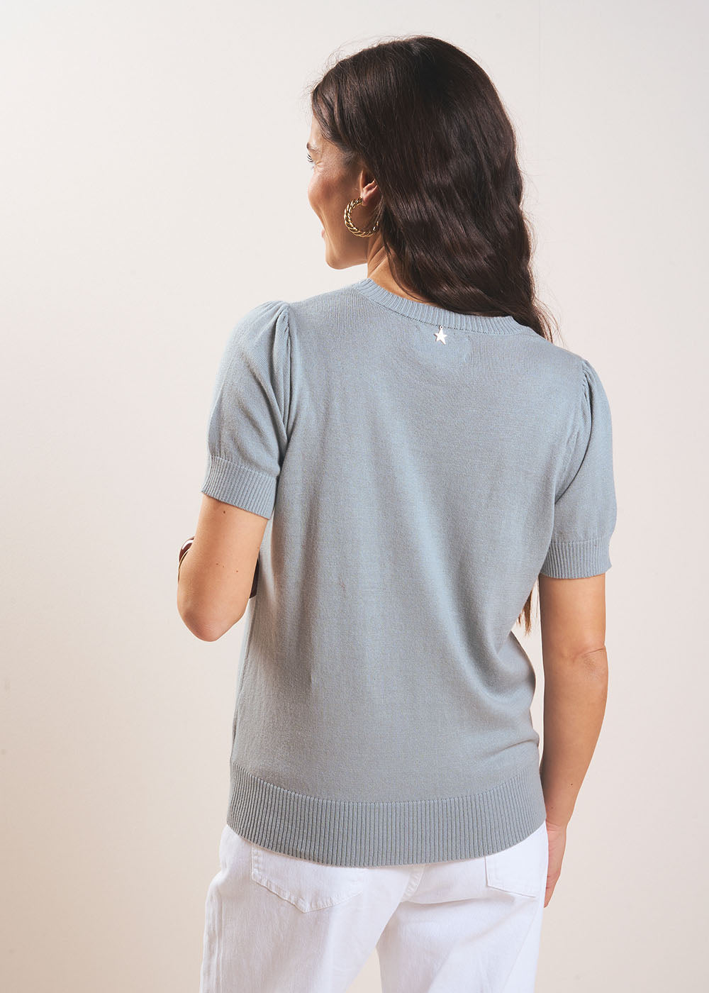 MANYA Short-sleeve sweater with pleated shoulders - 3 - Sud Express - Sud Express