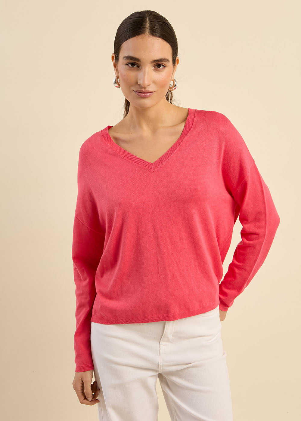 MARSENOU Fine-Gauge V-Neck Sweater - 4 - Sud Express - Sud Express