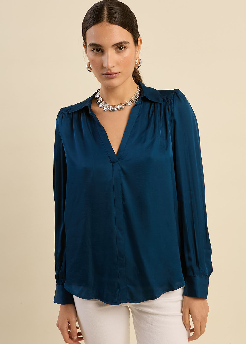 V-neck flowing blouse - Sud Express - 5 - Sud Express